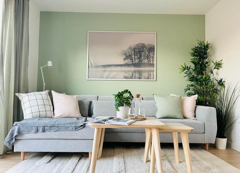 Photogrph of lounge in BoKlok 3 bedroom show home