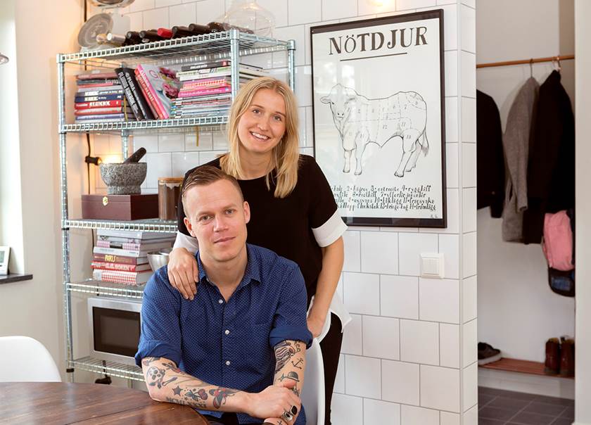 Peter and Erika in their kitchen. 