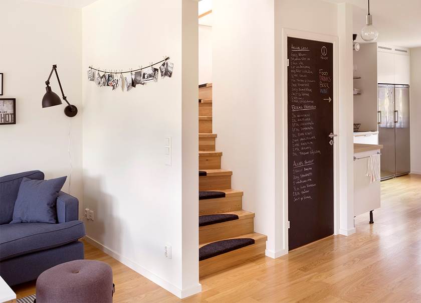 Stair in living room at the Hellström-Kjellström family.