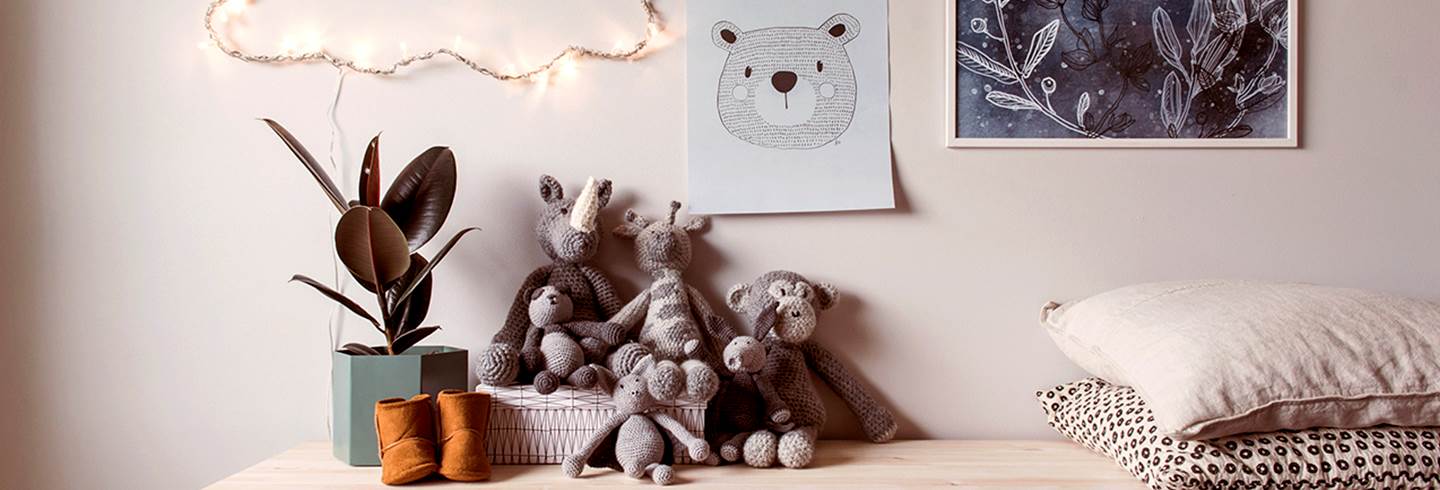 Shelf with stuffed animals in children's room. Shelf with stuffed animals in children's room.