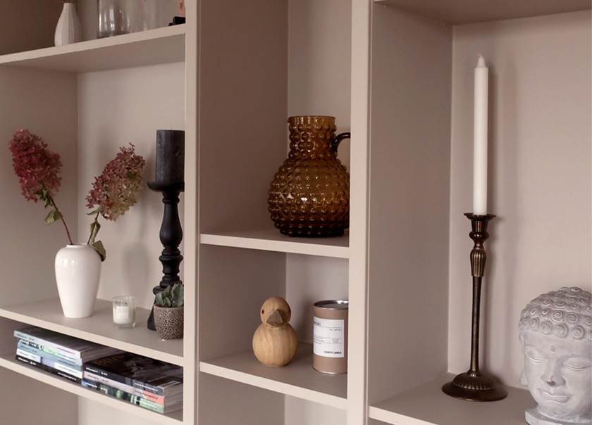 Shelves in a living room Shelves in a living room