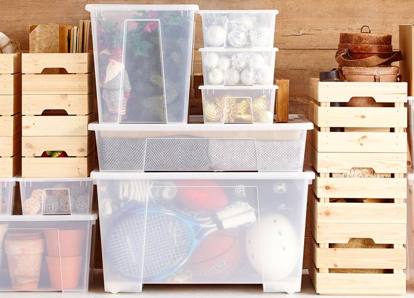 A selection of storage boxes