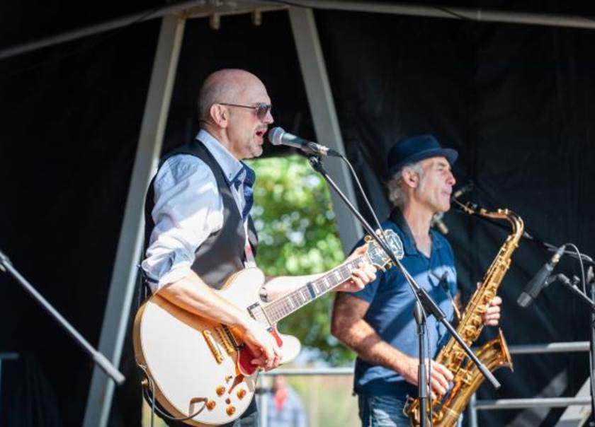 Band playing on stage