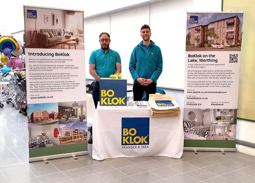 BoKlok team members manning a stand 