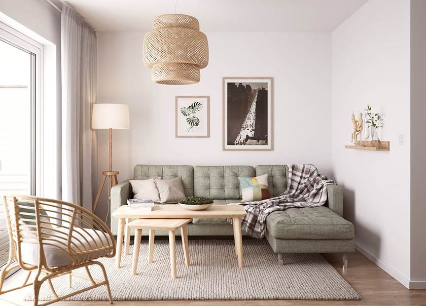 Lounge in a BoKlok apartment. Lounge in a BoKlok apartment.