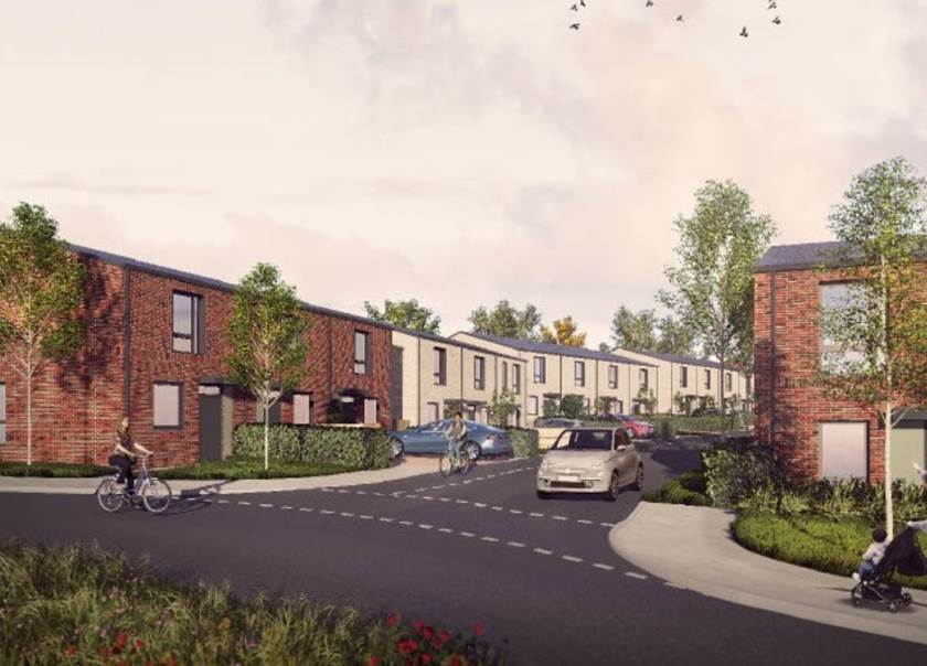 Street scene CGI of proposed homes in Lockleaze