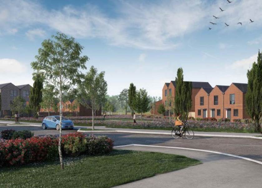 Street scene CGI of proposed new homes in Yapton Street scene CGI of proposed new homes in Yapton