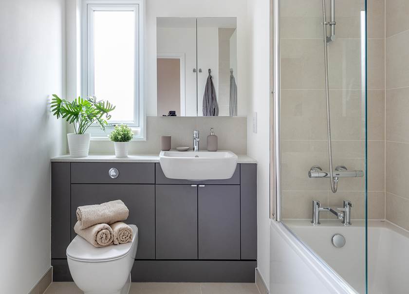 Bathroom in boklok apartment.