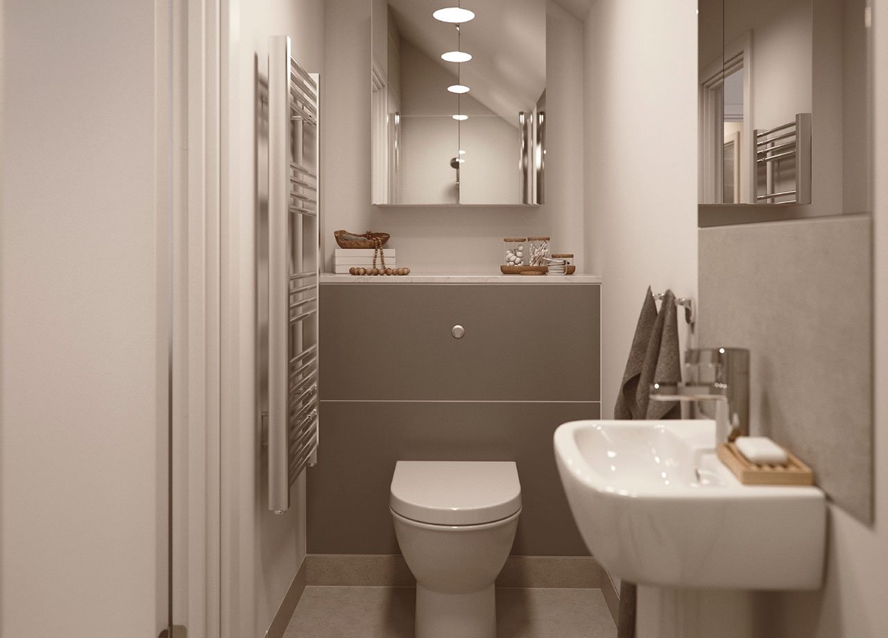 bathroom in a boklok two bedroom house