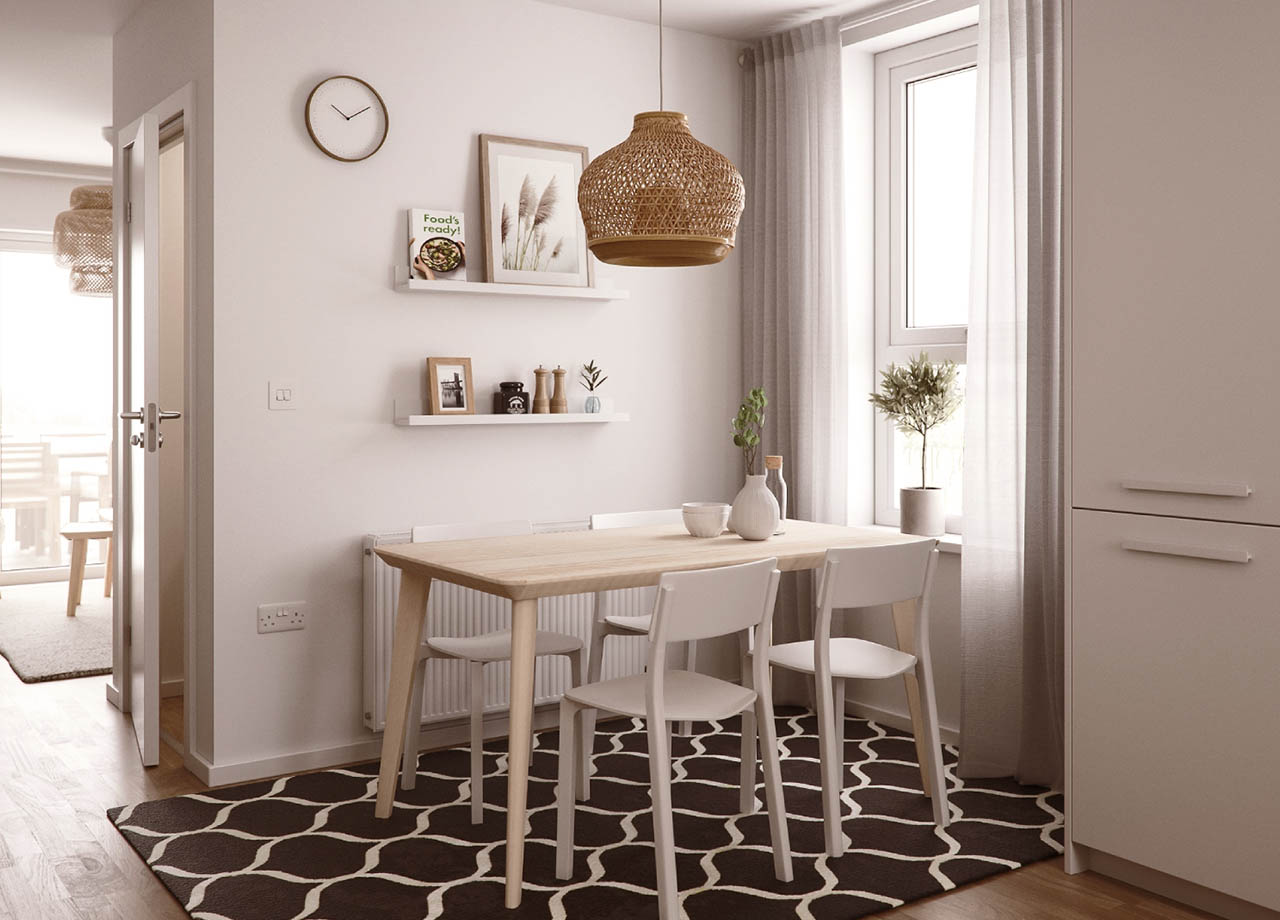 dining room in a boklok two bedroom house