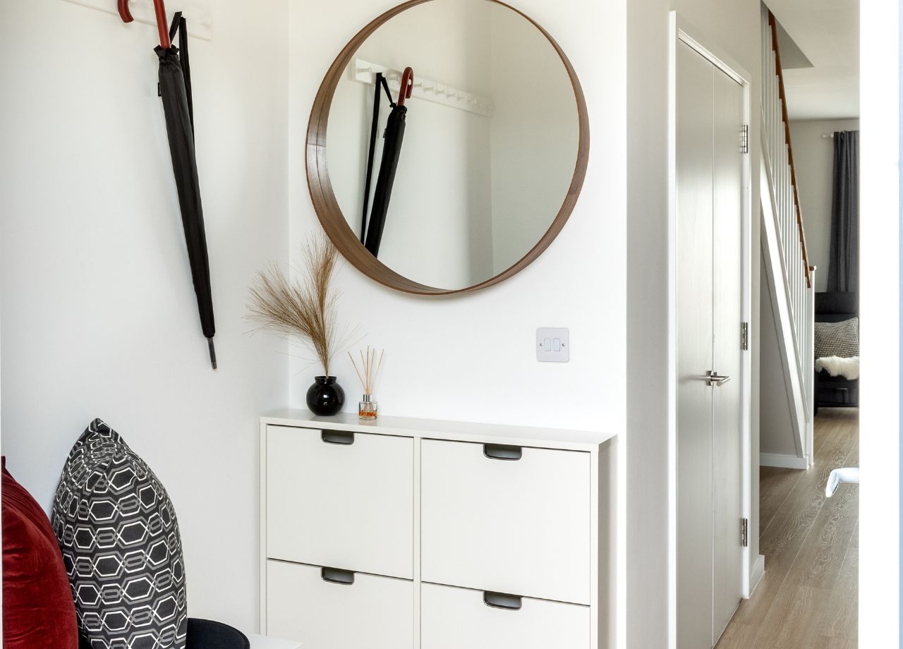 hallway in a boklok two bedroom house