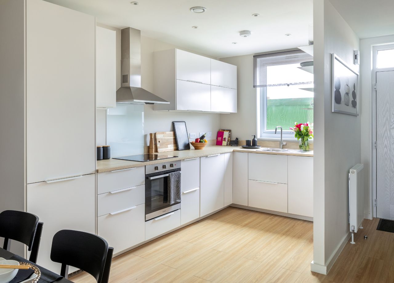 kitchen in a boklok two bedroom house