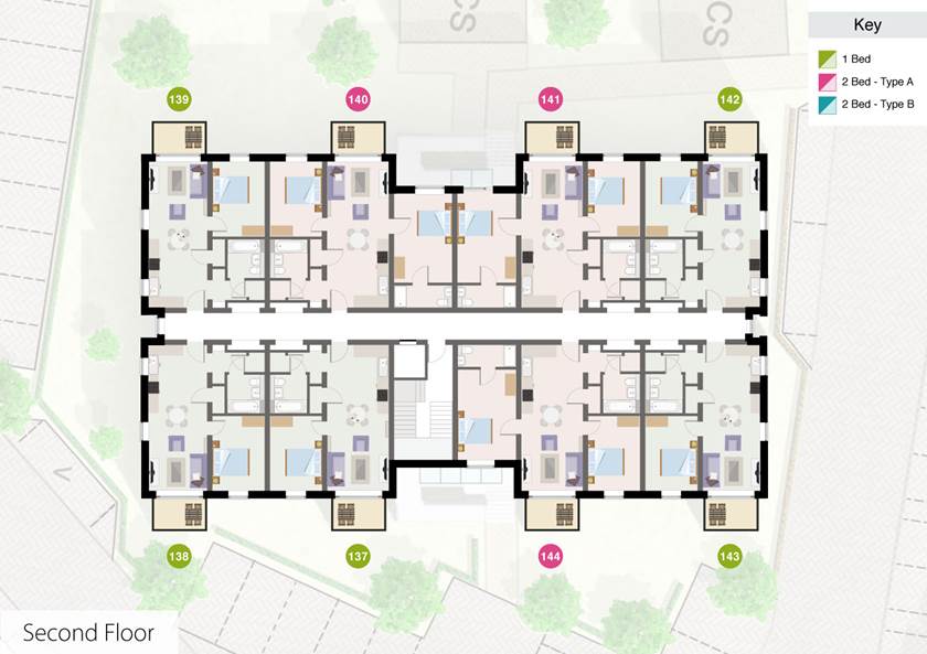 boklok on the lake apartments block plan second floor