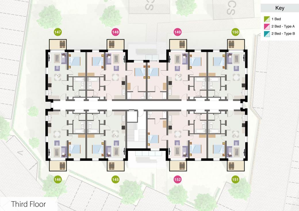 boklok on the lake apartments block plan third floor