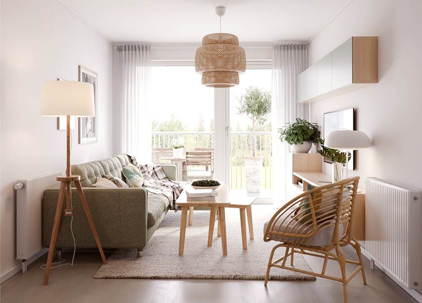 BoKlok 2 bed apartment lounge