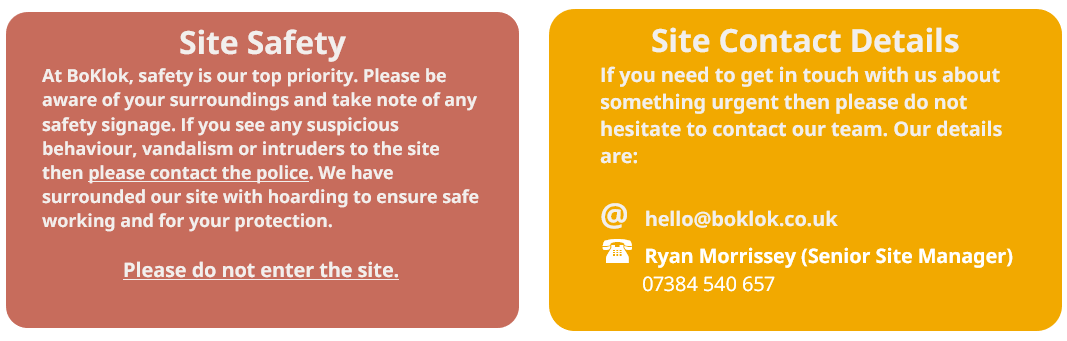 Site Safety and Contact Details
