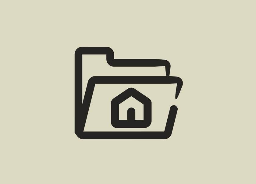 Icon of folder with house