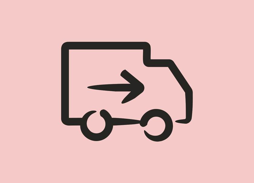 Icon of a lorry with an arrow Icon of a lorry with an arrow